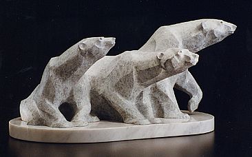 Ice Bears - three polar bears by  Rosetta